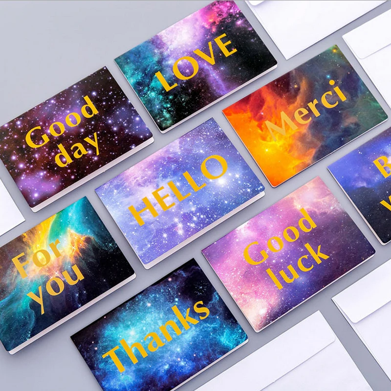 Starry sky English blessing postcard greeting card christmas birthday gift cards |