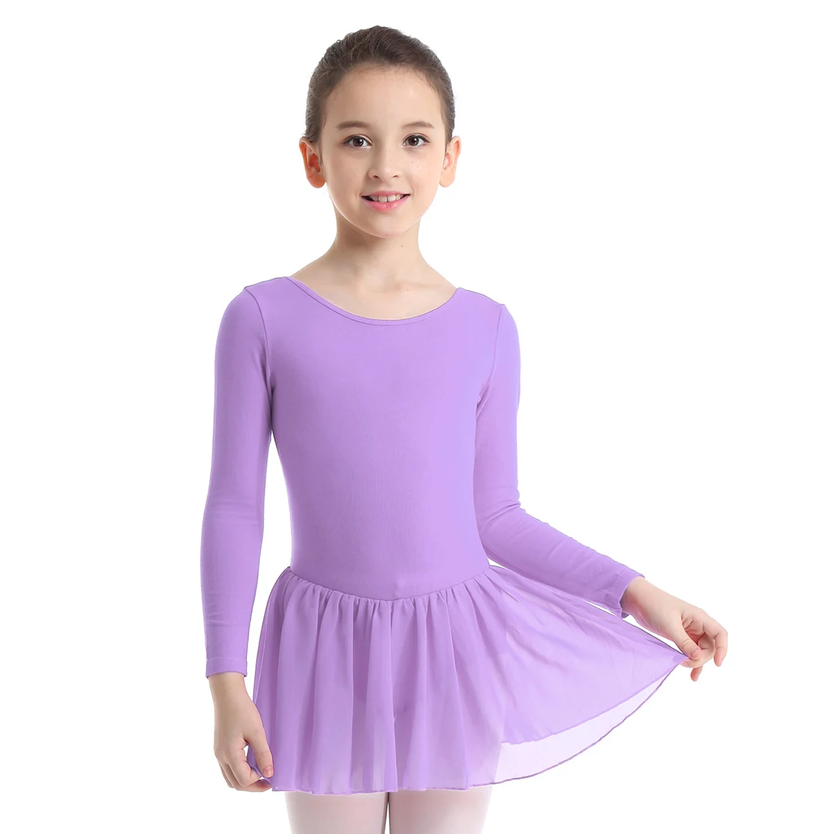 Балетная пачка для девочек-подростков; танцевальные костюмы; платье для детей; танцевальное платье для выступлений; балетное платье для гимнастики и упражнений - Цвет: Lavender