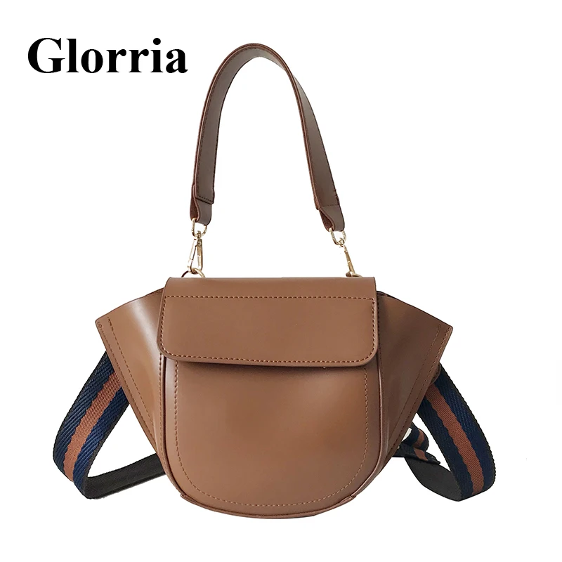 Glorria المرأة المحافظ الجلدية و حقيبة يد المرأة رسول حقيبة كتف الإناث الشريط حمل Crossbody حقيبة 2019 البسيطة الأفاق كيس من دوس