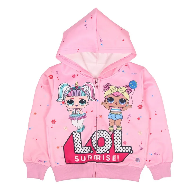 

2019 New sale Girl Sweatshirt Children Hoodies LOL Dolls Costume Kid Jacket For Girls Outwear Zip Sweatshirt Hooded Coat clothes