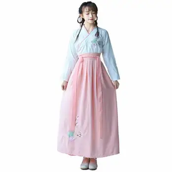 

Poem snow Elemental fairy embroidered cotton and linen adult suit
