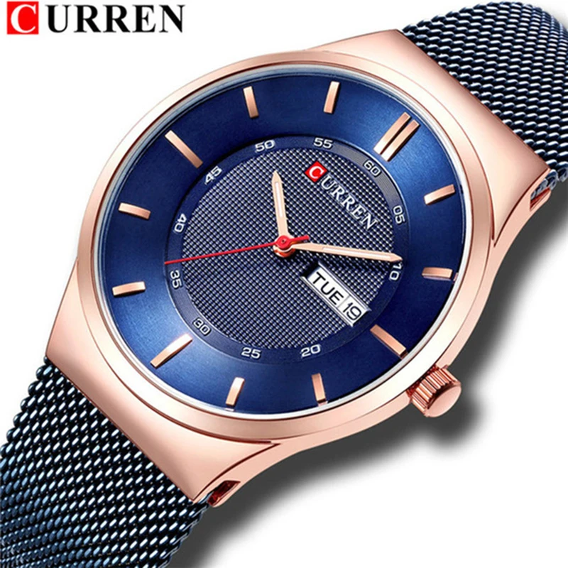 

Relogio Masculino CURREN Fashion Watches Luxury Men's Watch Military Waterproof Stainless Steel Mesh Quartz Men's Watches Saat