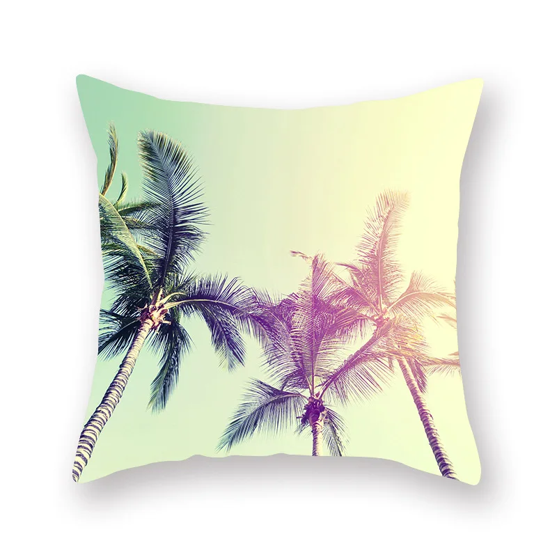 45*45 тропическая декоративная подушка для дивана, чехлы из полиэстера, декоративная подушка для дома, Летний пляж, море, кокосовое дерево, наволочка 40822 - Цвет: 2BZ-40822-9