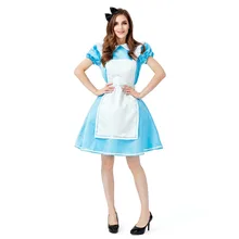 Алиса в стране чудес косплей костюм для женщин Лолита платье горничной загрузки воды синий горничной услуги COS аниме костюмы для женщин