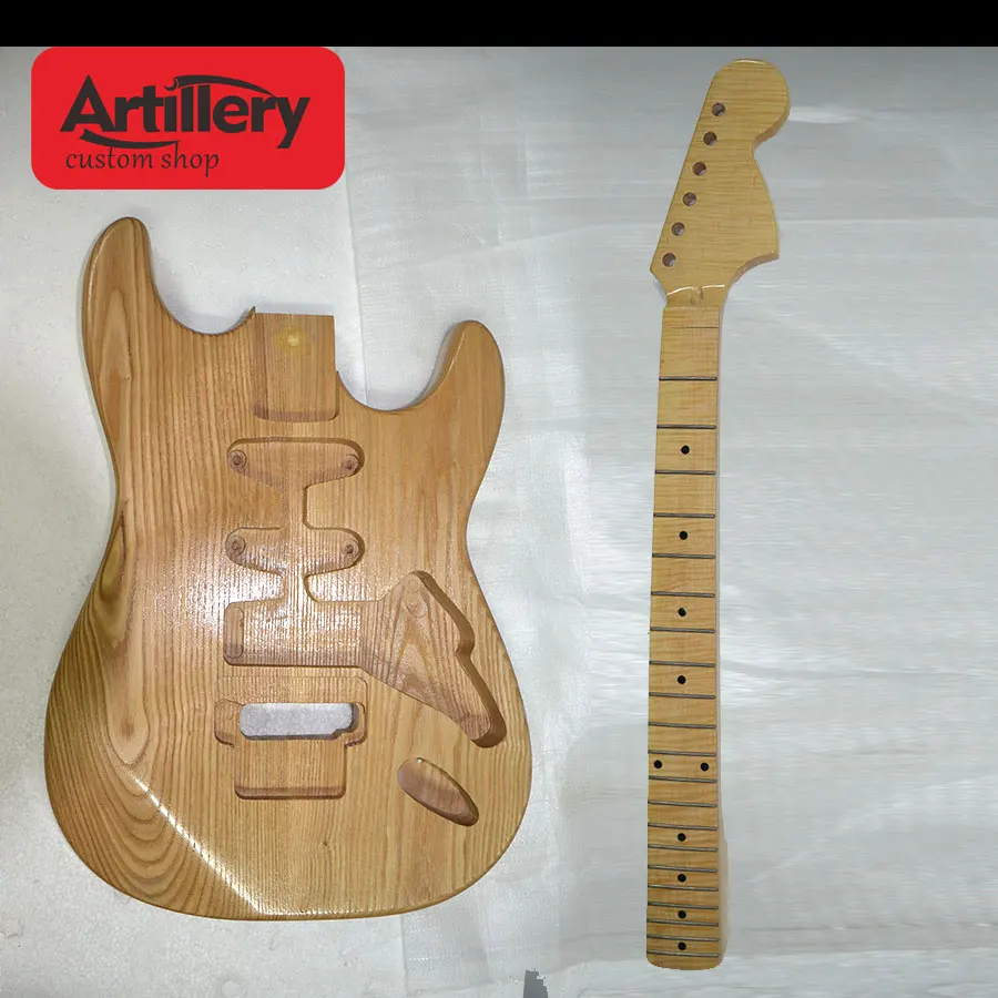 

Factory custom Semi finished ST electric guitar with flamed maple neck fingerboard Ash body diy guitars musical instument shop
