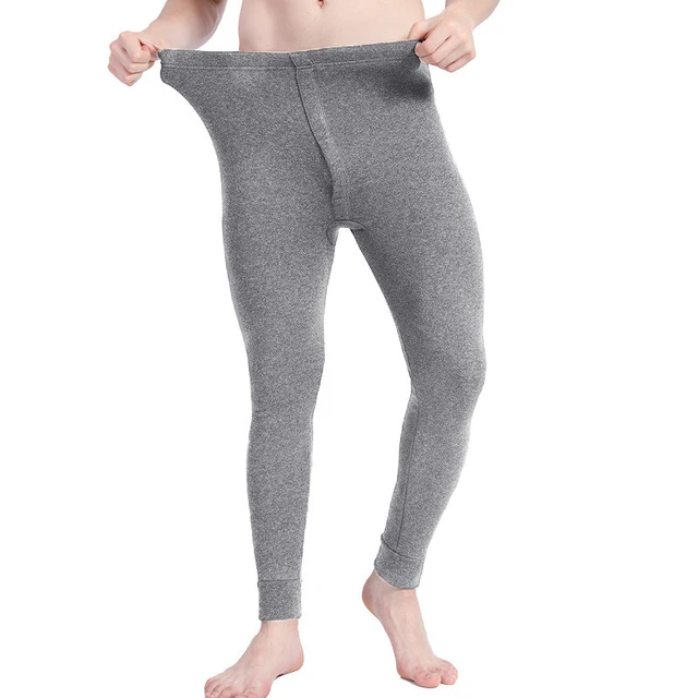 Men Long Johns Soft Thick Thermal Pants Slim Elastic Trousers Men Winter Warm Pants Solid Leggings Underwear Sleepwear 2018 3XL