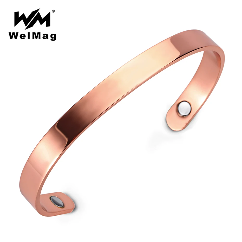 Men Women Unisex Classic Gold-Plated Health Magnet Therapy Copper Arrow Bracelet