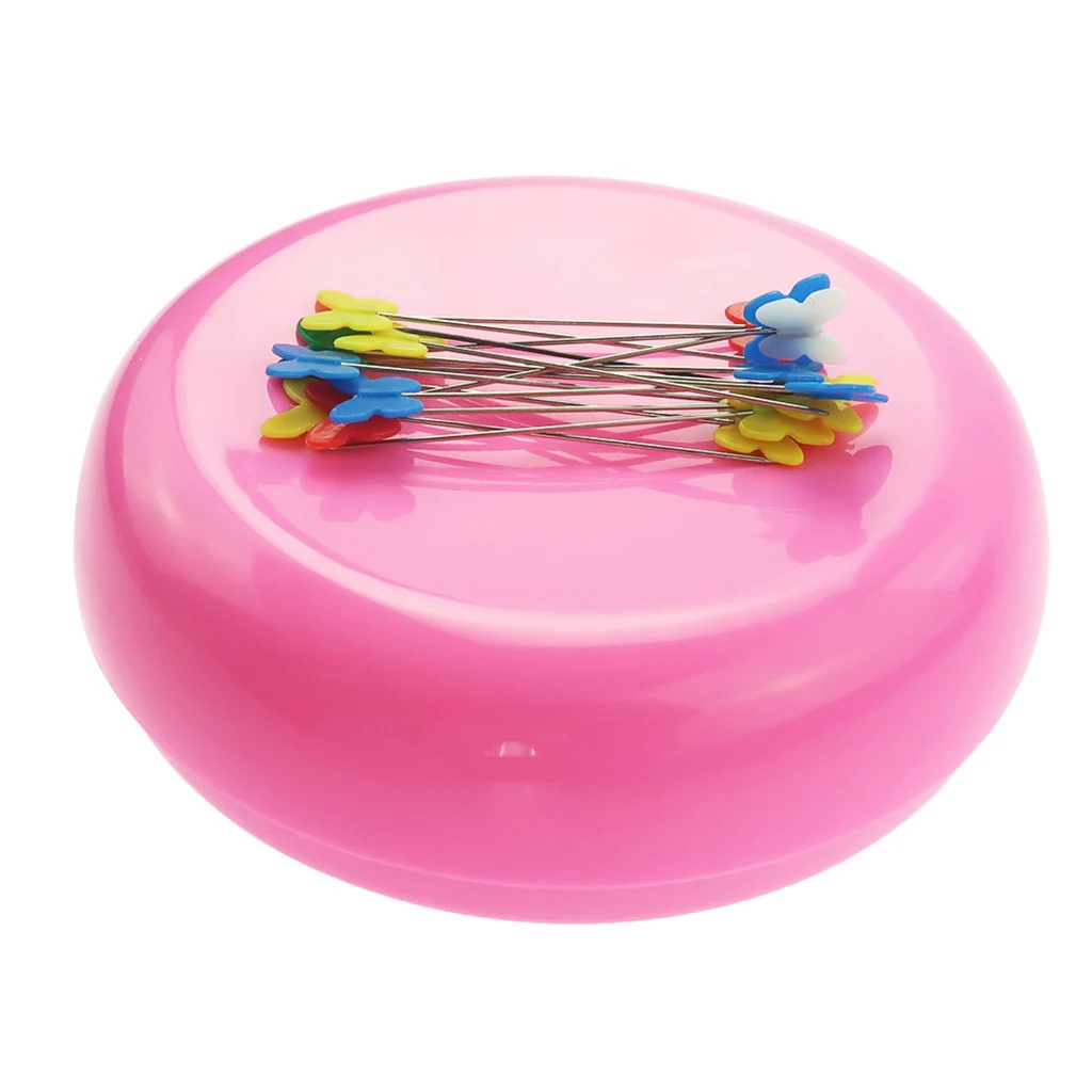 Plastic Round Magnetic Needle Holder Pin Cushion for DIY Craft Home Sewing Tool