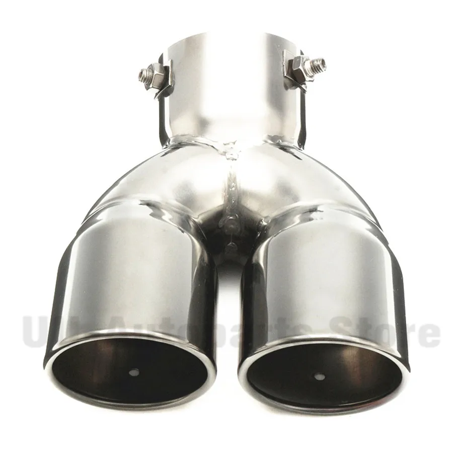 Stainless Dual Chrome Car Exhaust Pipe Muffler Tip Tail 76mm 3" Universal High Quality Gain More Horse Power Noticeable Tone