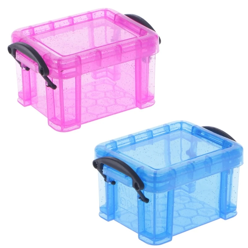 Mini Clear Lock Case Cute Plastic Candy Storage Box With Lid Creative