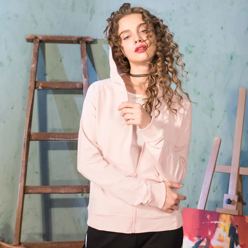 Women's Casual Zip-up Hoodie Basic black pink Gray Long Sleeve cotton Hooded Sweatshirt for Autumn Winter Female Comfy coat Hoodies