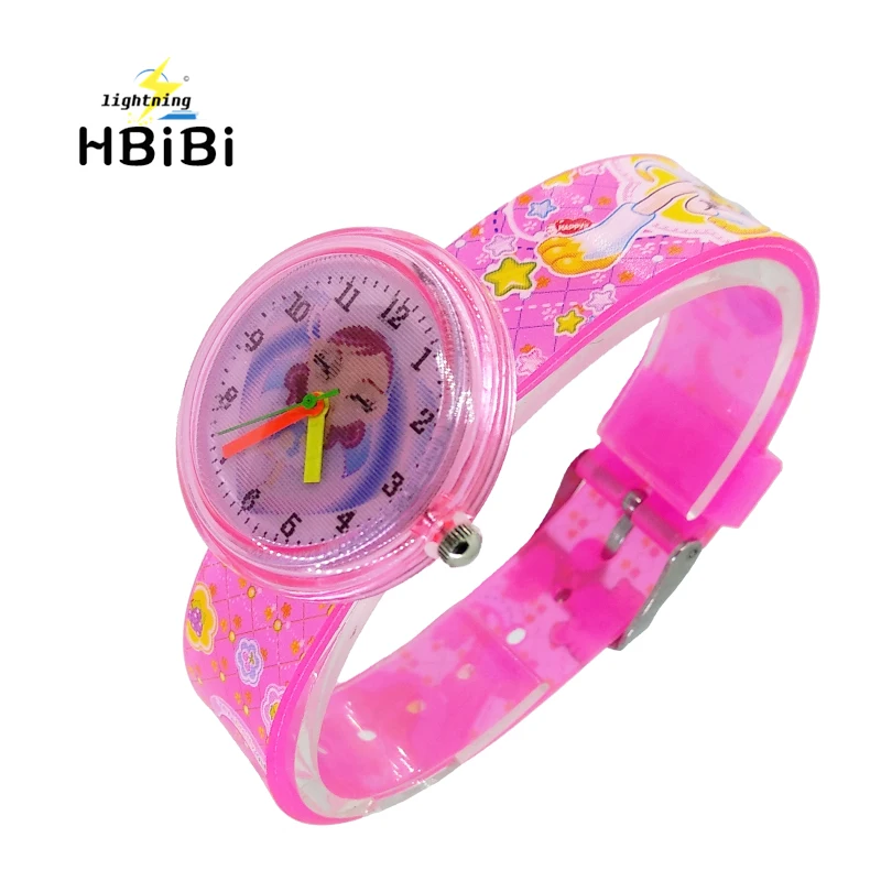 

Gradient Print Princess Flowers Kids Watches Silicone Strap Dancing Girl Princess Children Watch Clock Women Quartz Wristwatch F