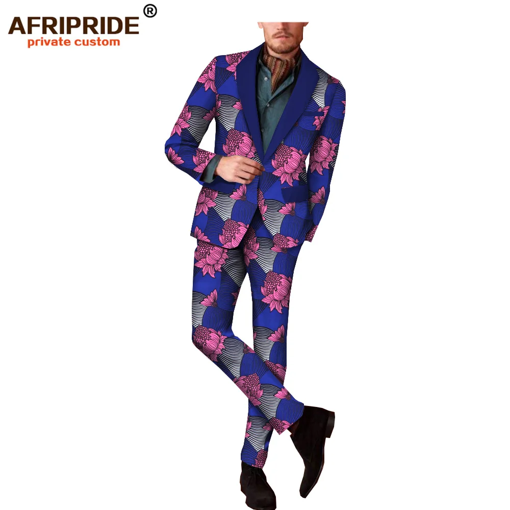 2018 spring&autumn africa print casual suit for men full sleeve reversible jacket+full length straight pants men's set A1816003 2018 spring&autumn africa print casual suit for men full sleeve reversible jacket+full length straight pants men's set A1816003