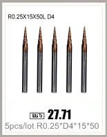 HRC55 Вольфрам карбида вольфрама с покрытием Алюминий с покрытием, с конусообразным окончанием, конус, cnc фреза-HUHAO