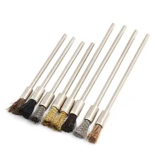 8 шт. инструмент для проволочной щетки полировальная круглая щетка мини-щетина наплавной металл поверхность длинный глубокий паз кисть для полировки головы