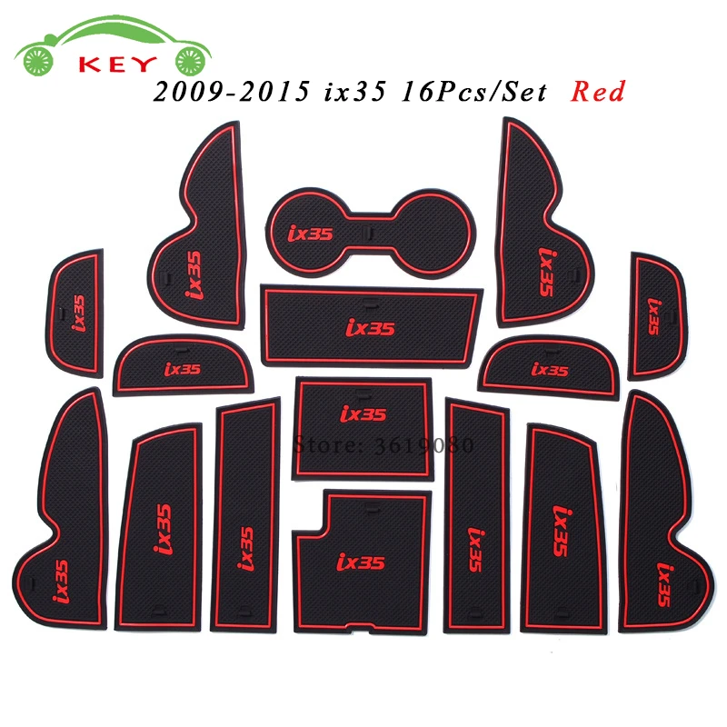 For Hyundai IX35 2009-2012 Non-slip Interior Door Slot Pad Rubber Cup Holder Mat