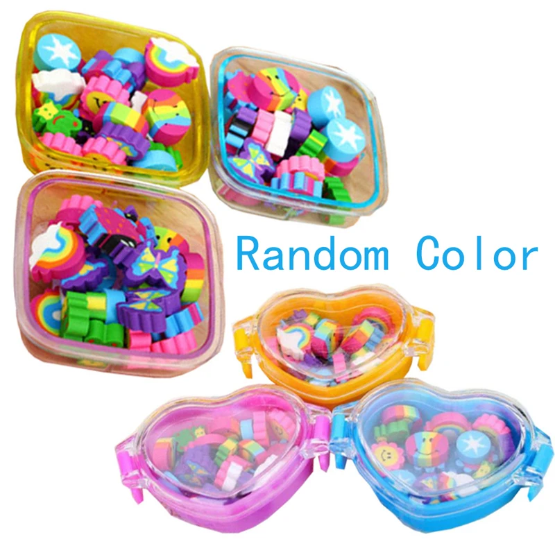 22Pcs/Set New Cute Kawaii Rubber Eraser School Supplies Stationery Material Kid Gift 2 Styles 2019 new