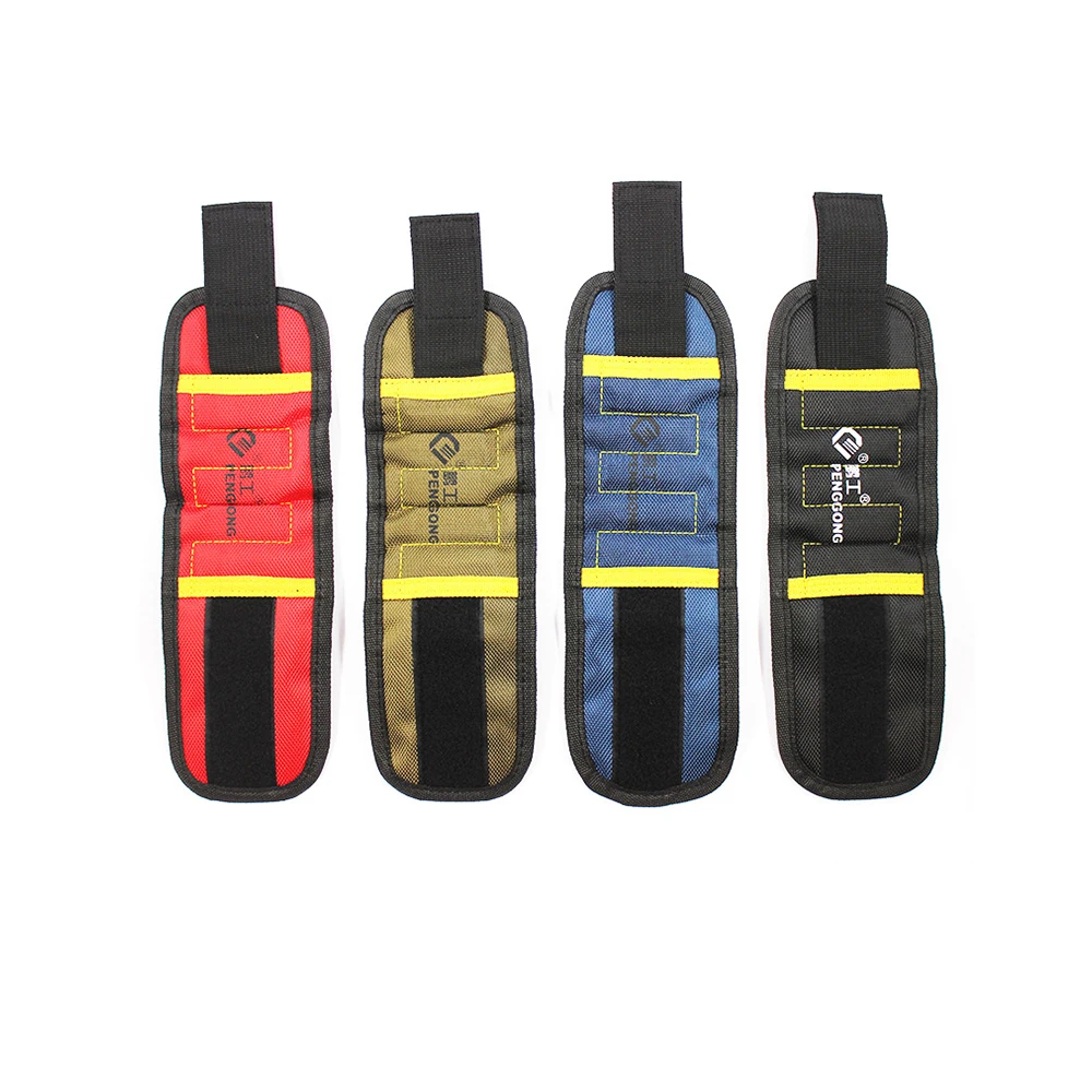 

2019 Magnetic Wristband Portable Tool Bag With Magnet Electrician Wrist Belt Screws Nails Drill Bits Bracelet For Repair Tools
