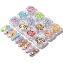 New Shining Light Onion Powder Ultra-thin Nail Glitter Sequins Fashion Colorful Glitter Acrylic Powders For Nail Art