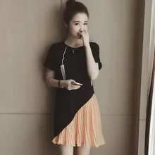 New Women Long Maternity Dresses for Pregnant Women Loose Clothing Maternity Fashion Cotton Mother Clothes Pleated dress