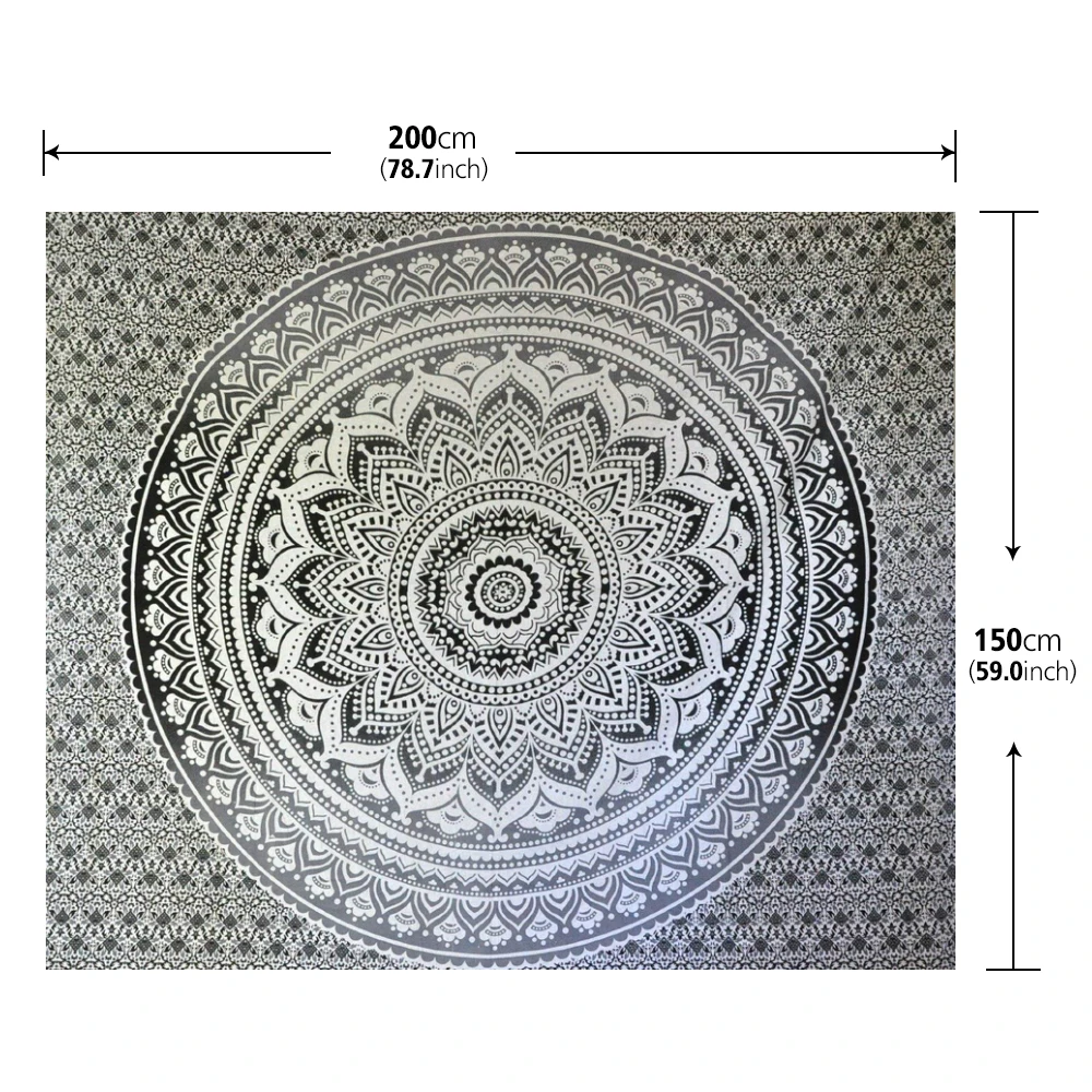 Индийский Гобелен Мандала, настенный пляжный коврик в богемном стиле, одеяло-чакра, Рождественская скатерть для йоги, психоделическая скатерть 200x150 см