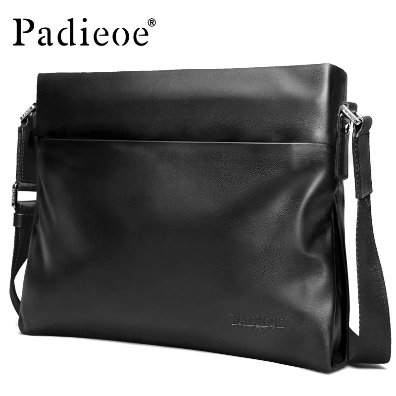 

Padieoe High Quality Cow Leather Men's Shoulder Bags Famous Brand Genuine Leather Crossbody Bags for Male Casual Messenger Bags