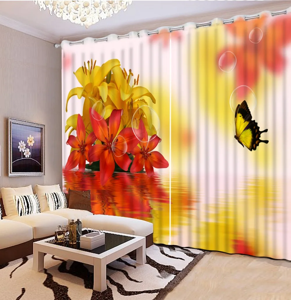 

European Style Top Quality Photo Customize size custom curtains butterfly leaf blackout window curtains home bedroom decoration