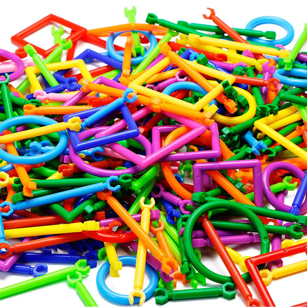 Comprar 500 Uds., DIY, bloques de inteligencia creativa, varita mágica, juego de construcción de diseño magnético, modelo de plástico y bloques de construcción