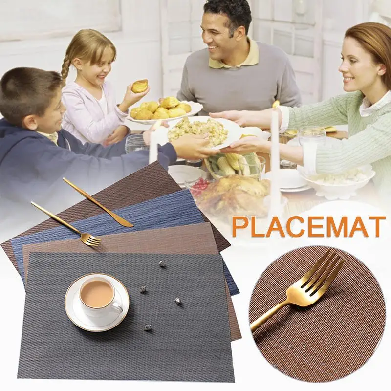 

AIHOME Japanese Style High-Grade PVC Placemat Brown Blue Gray Light Gold Home Kitchen Restaurant Decoration shipping free