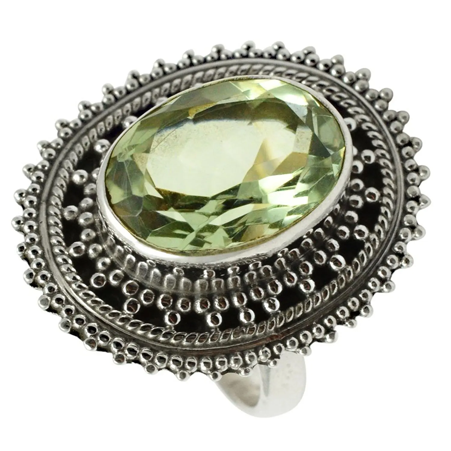 

Lovegem Genuine Green Amethyst RING 925 Sterling Silver,Size: 5.5, AAR2825