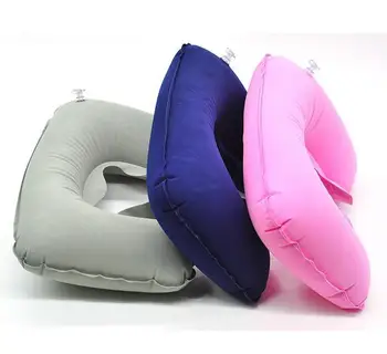 

flocked PVC U shape travel pillow , high quality PVC air rest pillow