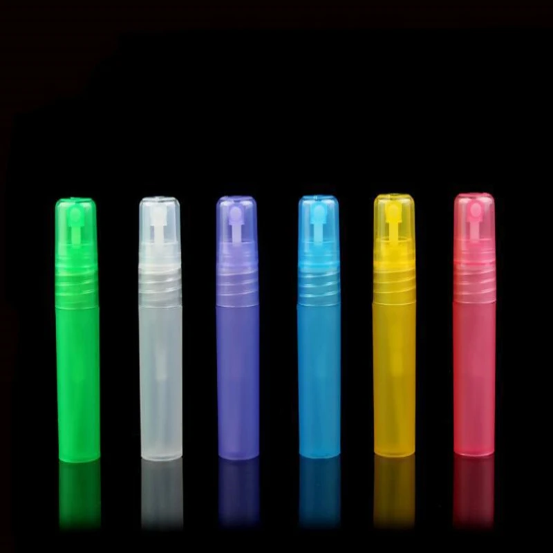 

5ml Empty Translucence Ice Plastic Spray Bottle Makeup Perfume Atomizer Refillable Bottles Multicolor Print logo 50pcs/lot