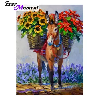 

Ever Moment Diamond Painting Horse Flower Home Decor Accessories Full Square Drill Diamond Embroidery Stone Handmade S2F1055