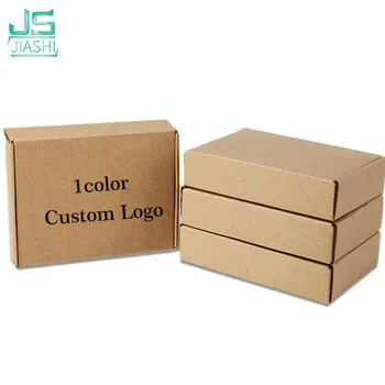 

100Pcs / Batch Custom Logo Brown Extra Hard Kraft Paper Folding Packaging Printing Logo Packaging Clothes Hair Wig Box