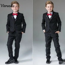 Детские праздничные смокинги с цветочным узором для мальчиков, свадебные костюмы для шафера на выпускной комплект из 3 предметов