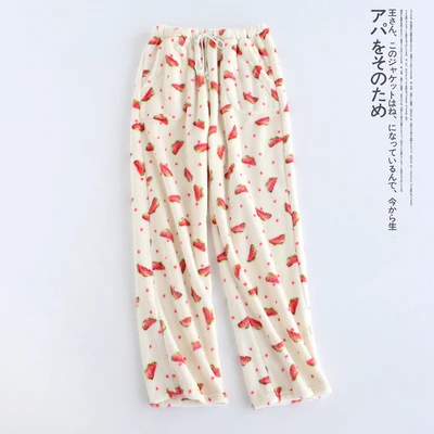 Flannel Pajama Pants Men And Women Autumn Winter Models Thick Coral Fleece Solid Color Warm Trousers Home Pants As020 (35)