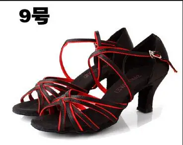 Новинка г.; женская обувь из сатина и искусственной кожи для девочек; танцевальный зал для танго и сальсы; обувь для латиноамериканских танцев; Каблук 6 см - Цвет: Style 9