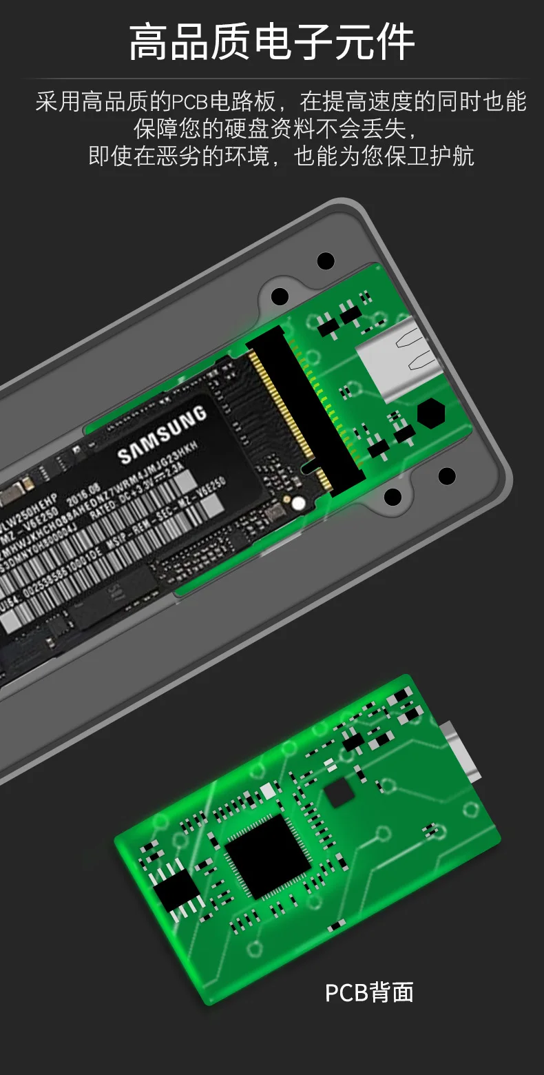 FA-NVME type-C USB 3,1 NVME HDD корпус M.2 PCIE NGFF M ключ SSD металлический чехол Тип C жесткий диск внешний мобильный ящик