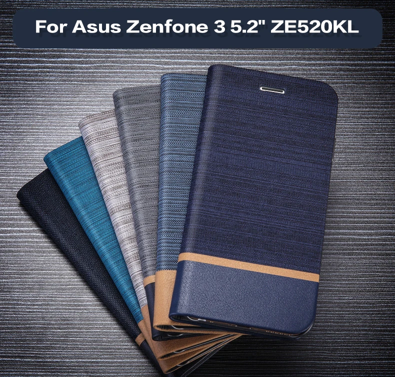 

For Asus Zenfone 3 ZE520KL Flip Book Case Tpu Silicone Back Cover For Asus Zenfone 3 5.2" ZE520KL Business Pu Leather Phone Case