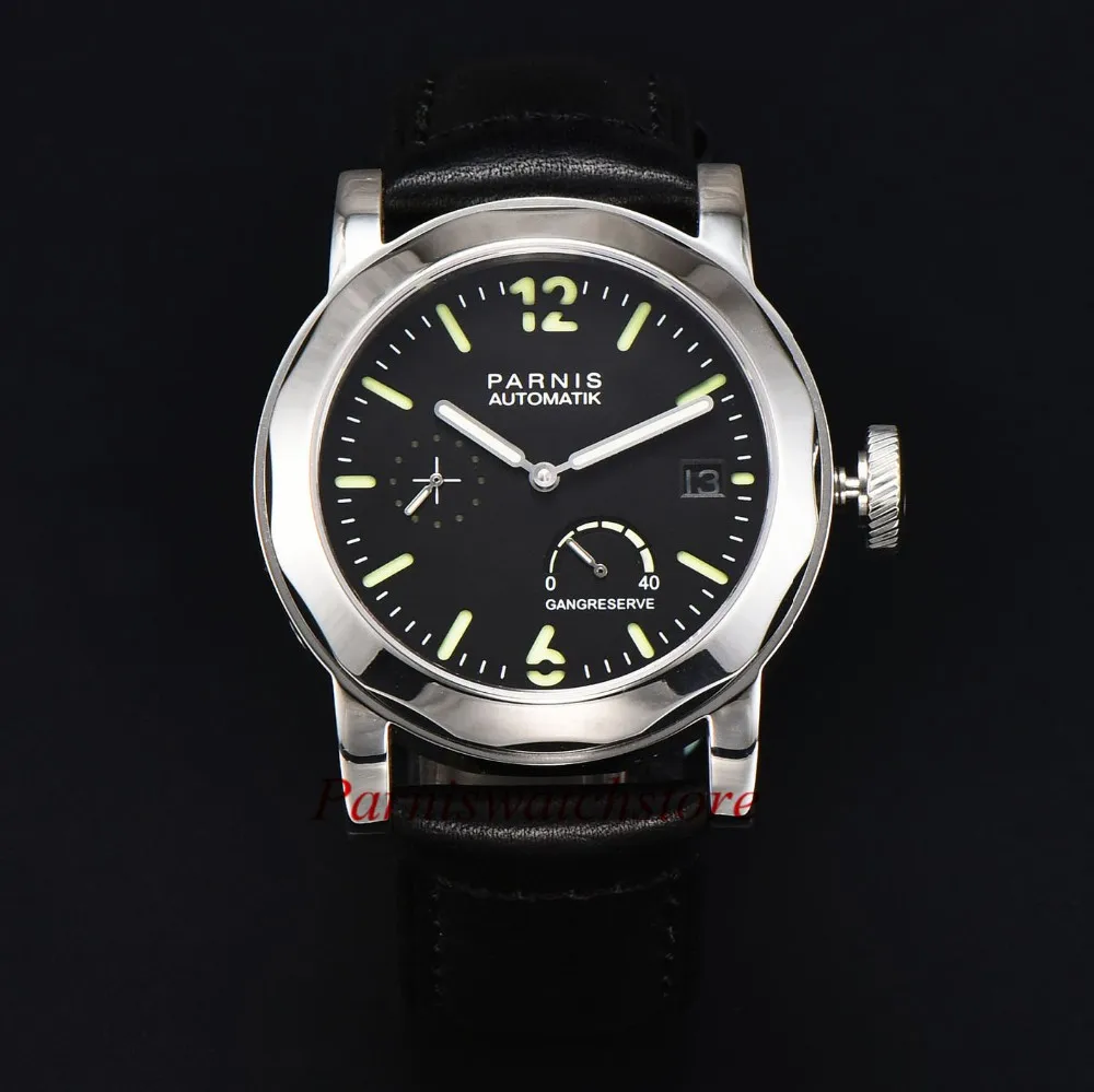 

44mm PARNIS black dial Sapphire glass ST 2530 Automatic Men's Watch