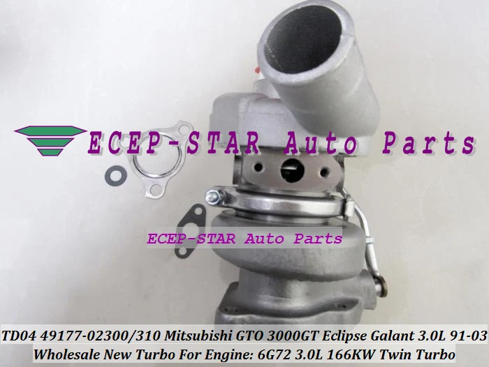 TD04 49177-02300 49177-02310 Turbo Turbocharger For MITSUBISHI GTO 3000GT Eclipse Galant DODGE Stealth 3.0L 1991-03 6G72 V6 166KW (2)
