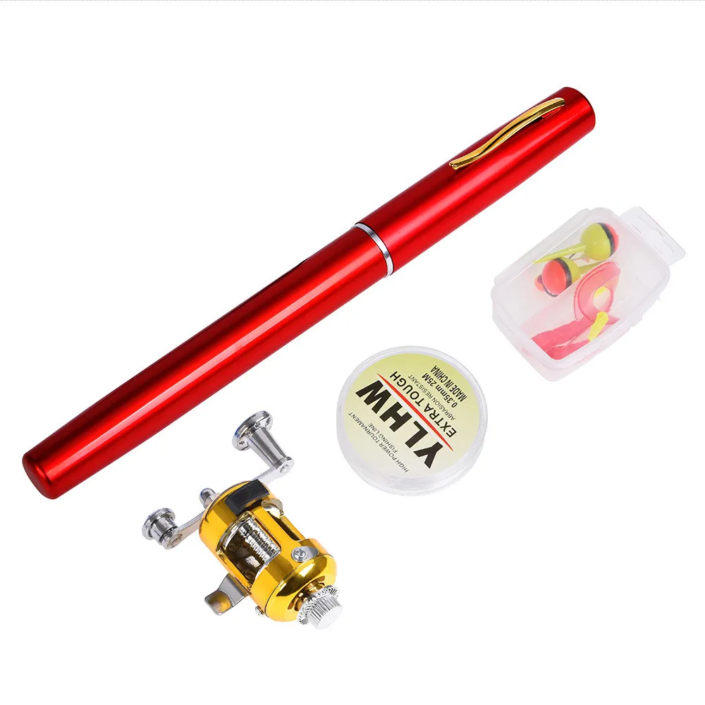 1M Pocket Pen Telescopic Mini Rod Combo Kit Spinning fishing Rod Reel Line Lures Hooks for river lake sea wholesale