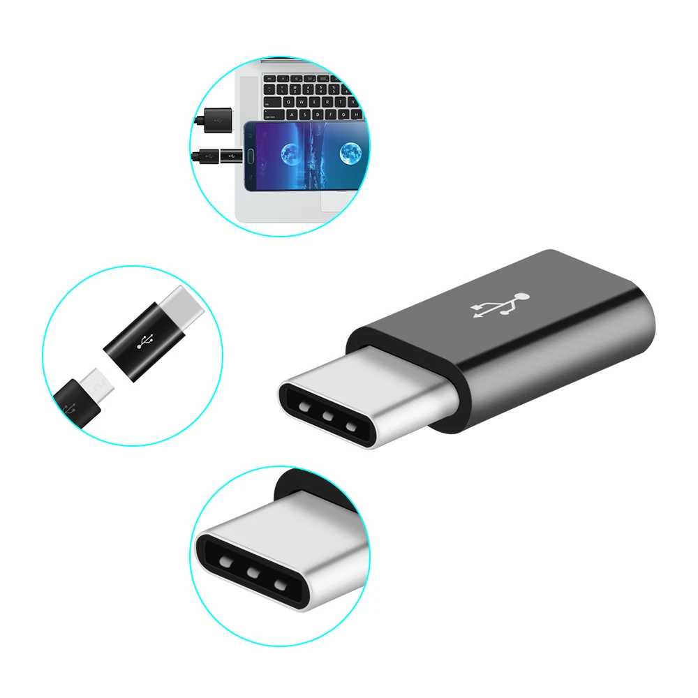 Изысканный маленький Micro Usb Женский к type-C Мужской Microusb к type C удобный адаптер конвертер для huawei samsung