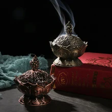 1 шт. цинковый сплав ладан горелка китайский Будда ладан держатель лотоса цветок сандалового дерева курильница для домашнего офиса Чайный дом домашний декор