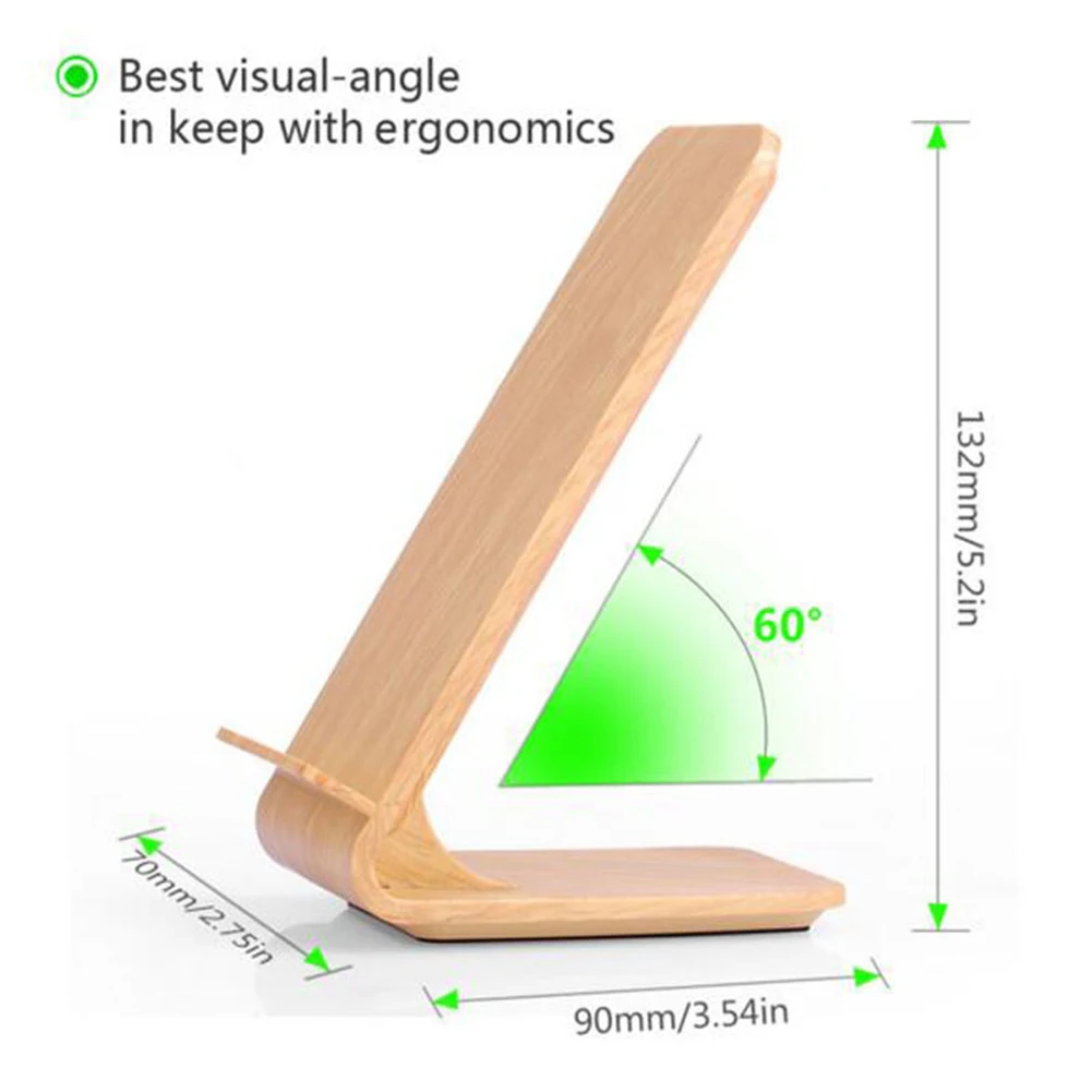 Светильник Деревянные Зерна Вертикальная Беспроводная зарядка для мобильного телефона адаптер для зарядного устройства для IPhone XS Max samsung Беспроводной Зарядное устройство