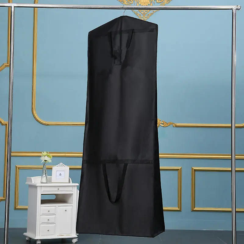 ALWAYSME 180 см толстое универсальное свадебное платье складная сумка для хранения Чехол для домашнего платья чехол для одежды пылезащитный чехол - Цвет: Black