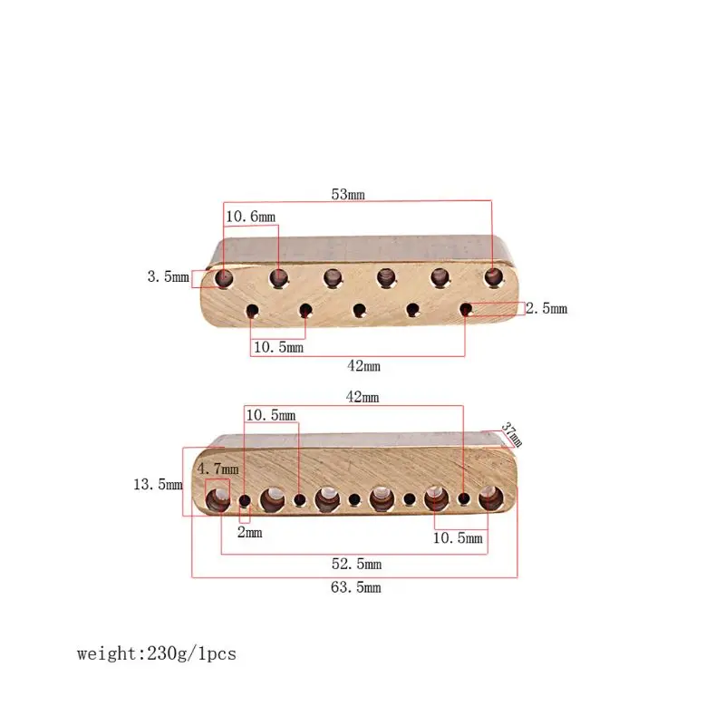 Гитарный базовый блок латунь для ST Винтаж SQ Вибрация тремоло система мост части 6 струн 5 отверстий-DS MT