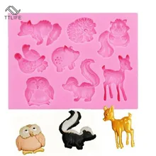 TTLIFE 8 отверстий Серия животных Олень Медведь в форме помадки силиконовая форма ремесло украшения торта инструменты шоколадная форма для выпечки печенья