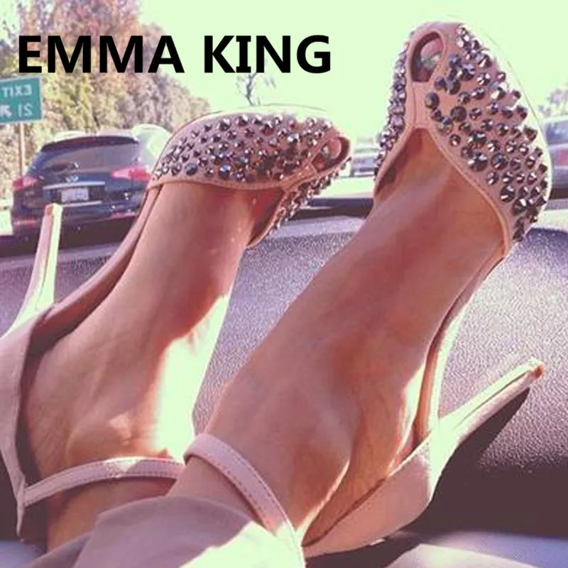 

2019 Pink Sweet Crystal Women Elegant High Heel Sandals Peep Toe Ankle Strap Ladies Party Princess Shoes Woman Gladiator Sandals