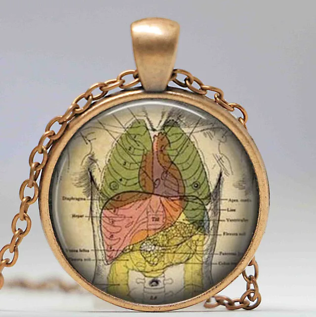 Human anatomy pendant internal organs anatomy necklace Anatomical